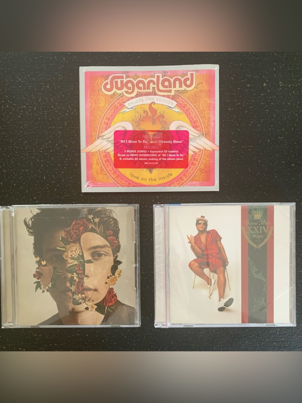 Sugarland Deluxe Fan Edition, Shawn Mendes, and Bruno Mars CD’s